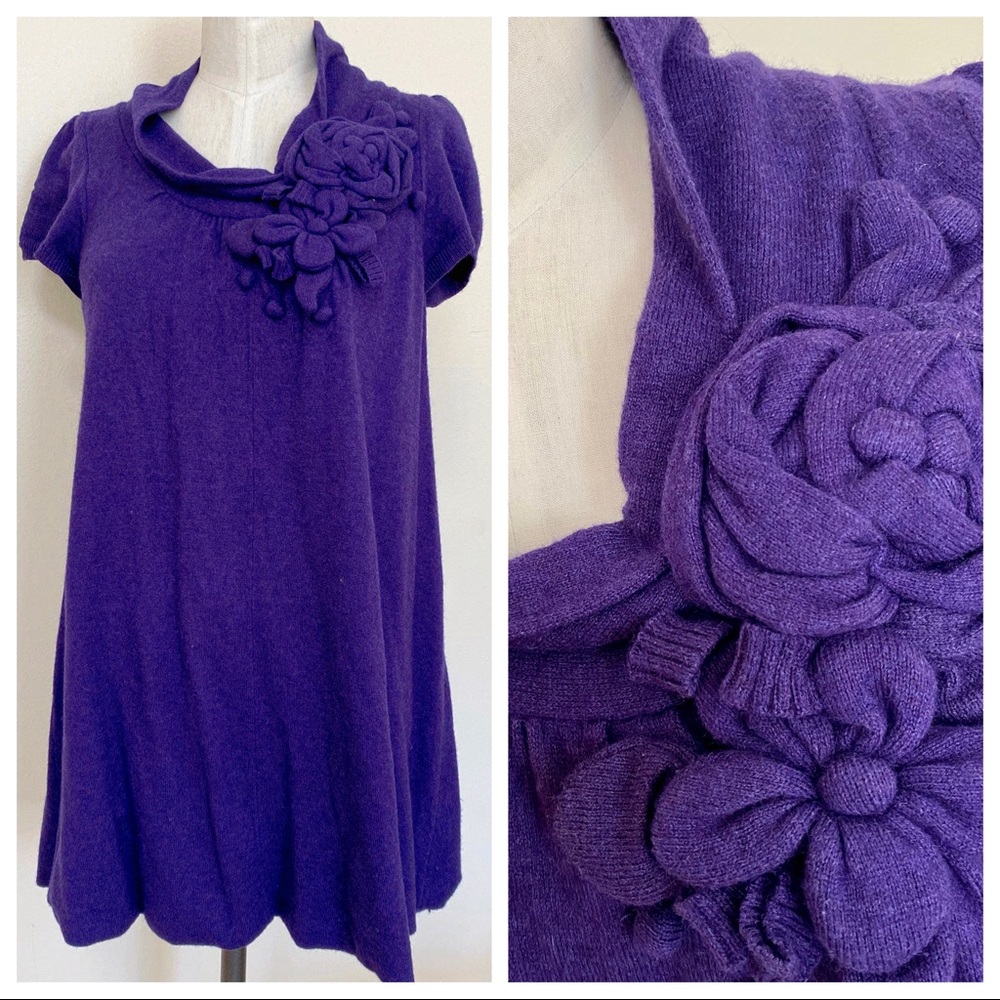 MOTH Short Sleeve Knit Cowl Neck 90s Tunic Size Medium